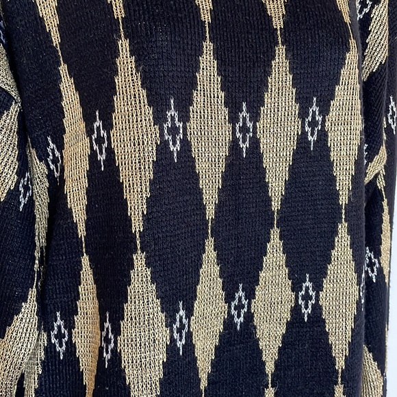 Trimmings Vintage lurex harlequin sweater Sz M - Picture 4 of 9